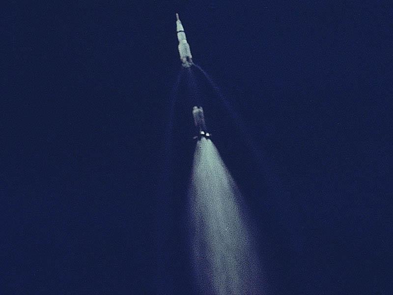 Apollo 11 first stage separation