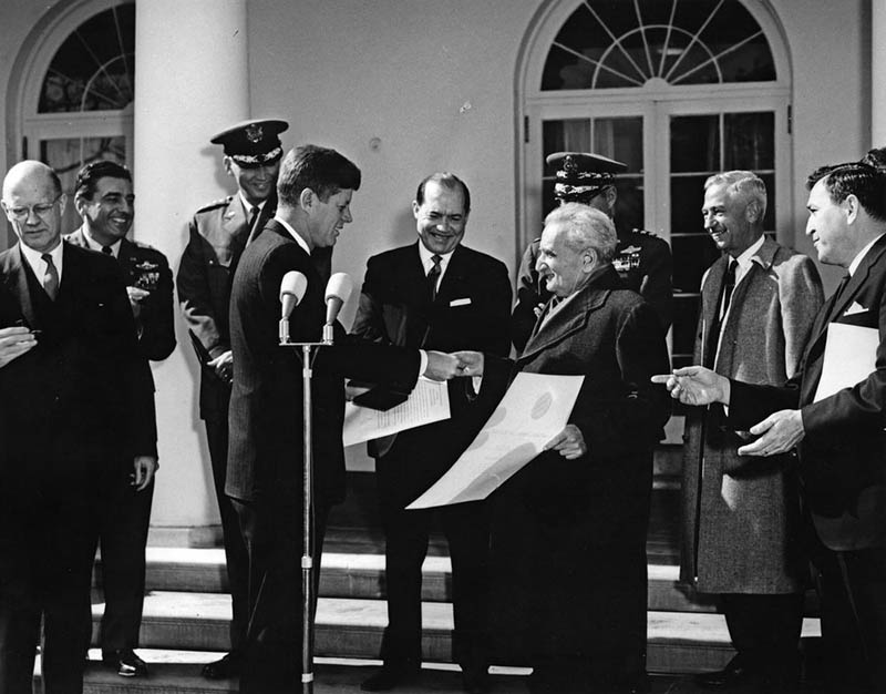 Presentation of the National Medal of Science to Dr. Theodore von Kármán, February 1963